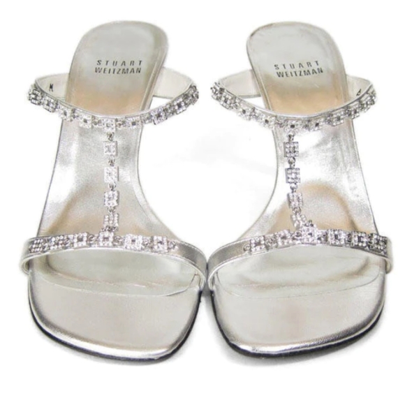 Stuart Weitzman Silver Party Sandals, Teeup, 11 M 🎉🥳 - Picture 2 of 10